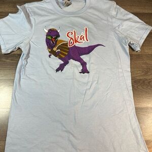 Gildan Light Blue T-Shirt with Purple Dinosaur Graphic